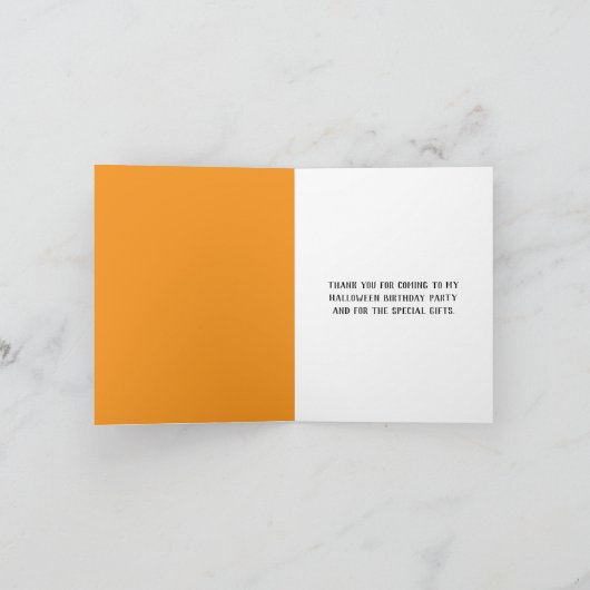 Halloween Birthday Girl Thank You  Bedankkaart (Binnen)