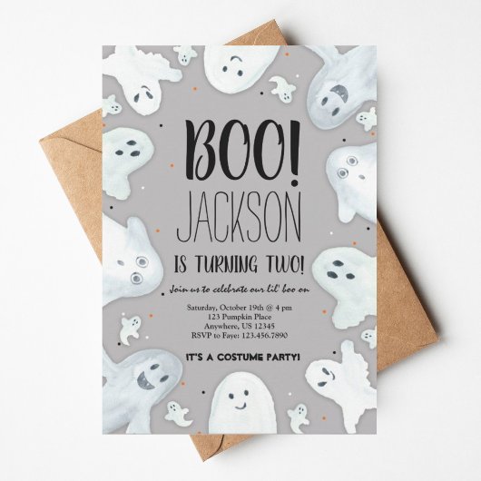 Halloween Birthday Invitation Boy Kaart