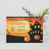 Halloween Birthday Invitation Costume Party Kaart (Staand voorkant)