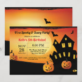 Halloween Birthday Invitation Costume Party Kaart (Voorkant / Achterkant)
