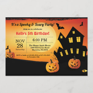 Halloween Birthday Invitation Costume Party Kaart