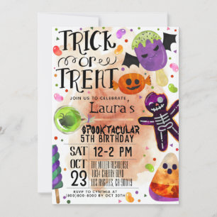 Halloween Birthday Invitation Kaart