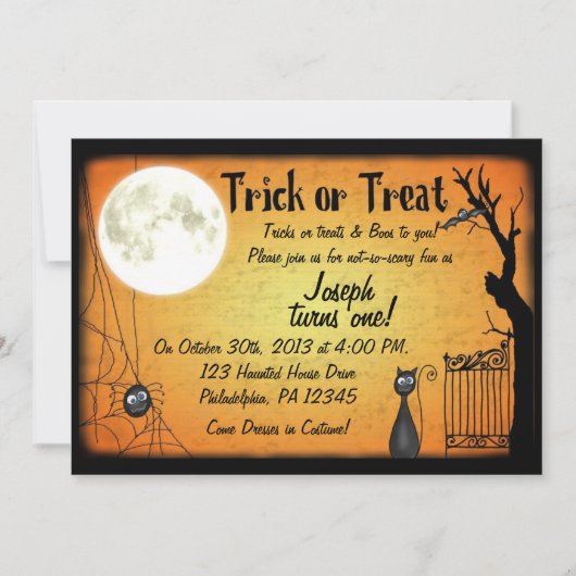 Halloween Birthday Invitation Kaart (Voorkant)