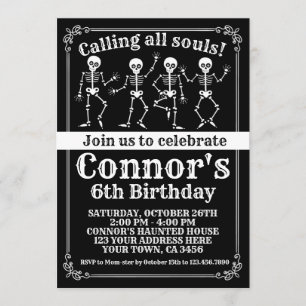 Halloween Birthday Invitation Kaart