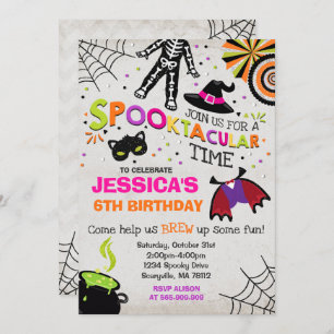 Halloween Birthday Invitation Spooktacular Party Kaart