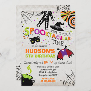Halloween Birthday Invitation Spooktacular Party Kaart