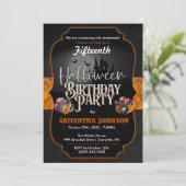 Halloween Birthday Invitation with spiderwebts Kaart (Staand voorkant)