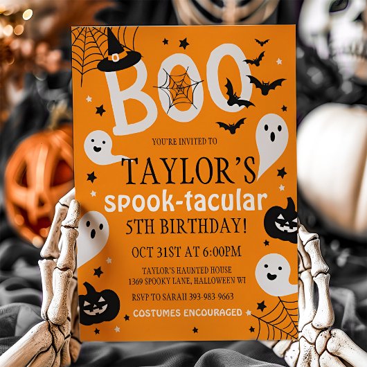 Halloween Birthday Invite, Halloween Invitation Kaart