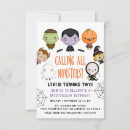 Halloween Birthday Invite Kaart