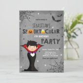 Halloween Birthday Invite Vampire Halloween Party Kaart (Staand voorkant)