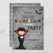 Halloween Birthday Invite Vampire Halloween Party Kaart (Voorkant / Achterkant)