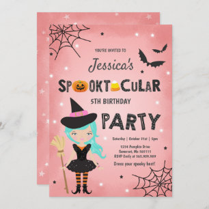 Halloween Birthday Invite Witch Halloween Party Kaart