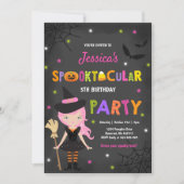 Halloween Birthday Invite Witch Halloween Party Kaart (Voorkant)