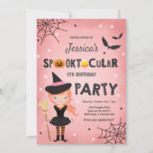 Halloween Birthday Invite Witch Halloween Party Kaart (Voorkant)
