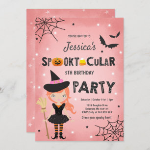 Halloween Birthday Invite Witch Halloween Party Kaart