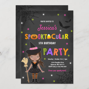 Halloween Birthday Invite Witch Halloween Party Kaart