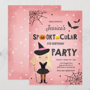Halloween Birthday Invite Witch Halloween Party Kaart