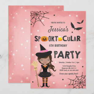 Halloween Birthday Invite Witch Halloween Party Kaart
