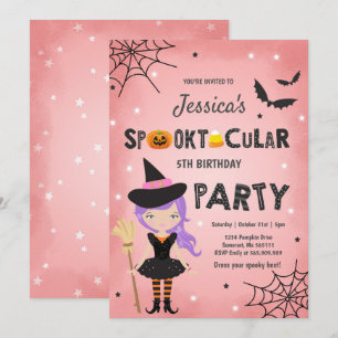 Halloween Birthday Invite Witch Halloween Party Kaart