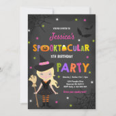 Halloween Birthday Invite Witch Halloween Party Kaart (Voorkant)