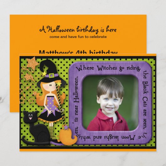 Halloween Birthday Kaart (Voorkant / Achterkant)