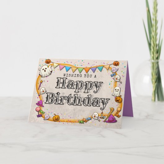 Halloween Birthday Kaart (Voorkant)