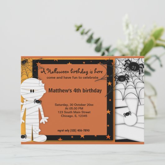 Halloween Birthday Kaart (Staand voorkant)