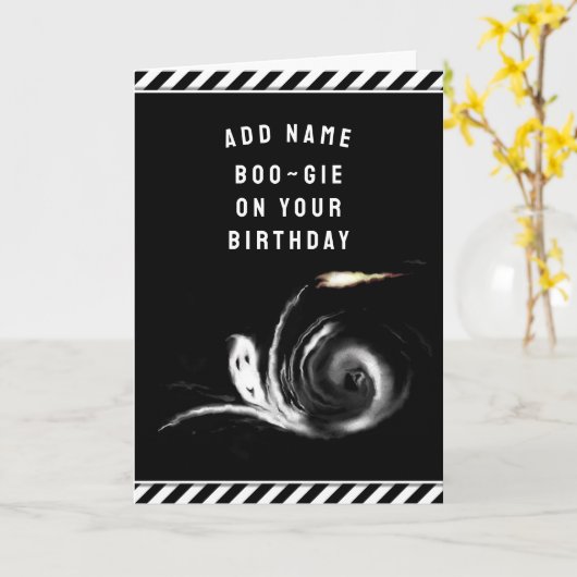 Halloween Birthday Kaart (Gele Bloem)