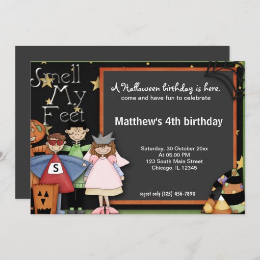 Halloween Birthday Kaart (Voorkant / Achterkant)