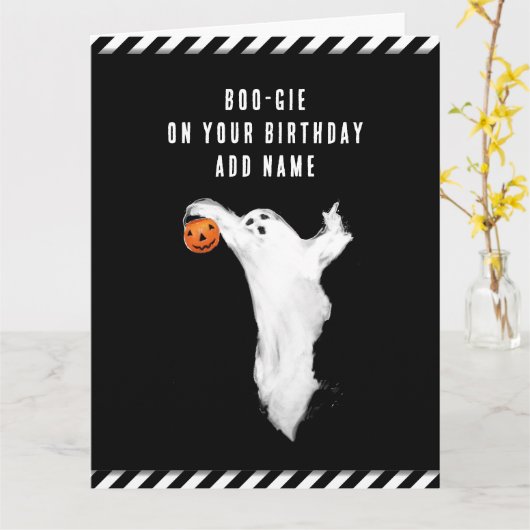 Halloween Birthday Kaart (Gele Bloem)