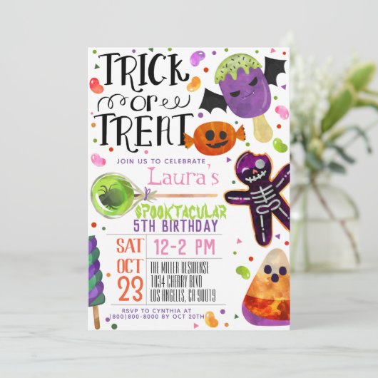 Halloween Birthday Kaart (Staand voorkant)