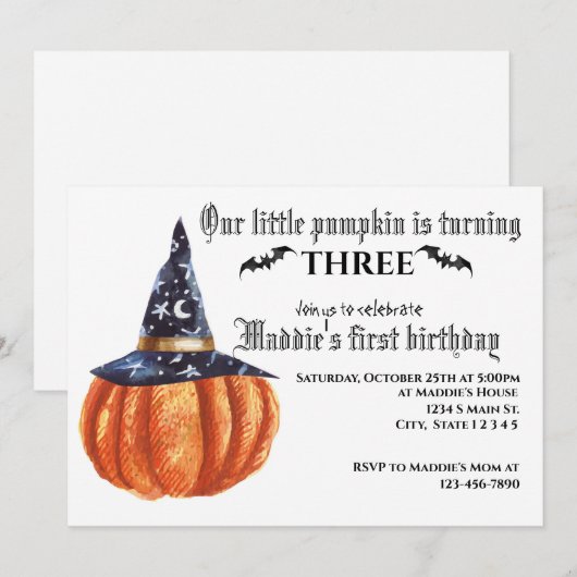 Halloween Birthday Kaart (Voorkant / Achterkant)