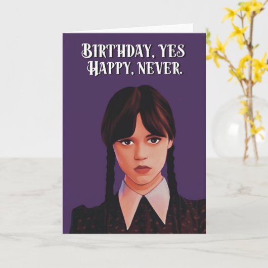 Halloween Birthday Kaart (Gele Bloem)