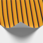 Halloween Birthday | Oranje en zwarte strepen Cadeaupapier (Hoek)