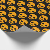 Halloween Birthday | Oranje schedel Halloween Cadeaupapier (Hoek)