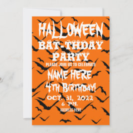 HALLOWEEN BIRTHDAY PARTY CELEBRATION INVITATION KAART