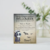 Halloween Birthday Party Grim Reaper Briefkaart (Staand voorkant)