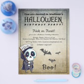 Halloween Birthday Party Grim Reaper Flyer (Enkel)