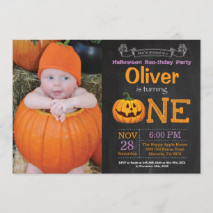 Halloween Birthday Party Invitation Foto Kaart