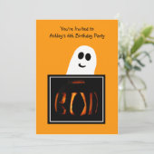 Halloween Birthday Party Invitation Kaart (Staand voorkant)
