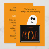 Halloween Birthday Party Invitation Kaart (Voorkant / Achterkant)