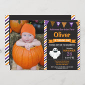 Halloween Birthday Party Invitation Kaart (Voorkant / Achterkant)