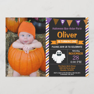 Halloween Birthday Party Invitation Kaart