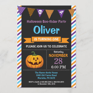 Halloween Birthday Party Invitation Kaart