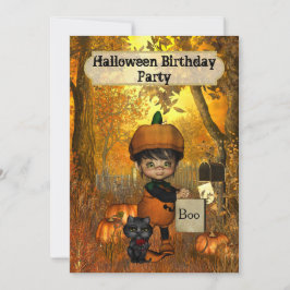 Halloween Birthday Party Invitation Kaart