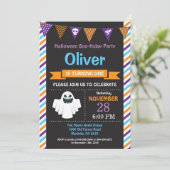 Halloween Birthday Party Invitation Kaart (Staand voorkant)
