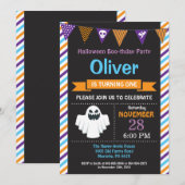 Halloween Birthday Party Invitation Kaart (Voorkant / Achterkant)