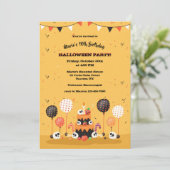 Halloween Birthday Party Invitation Kaart (Staand voorkant)