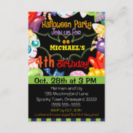Halloween Birthday Party Invitation Kaart