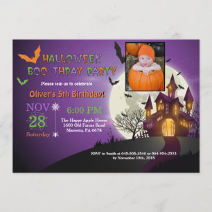 Halloween Birthday Party Invitation Kaart